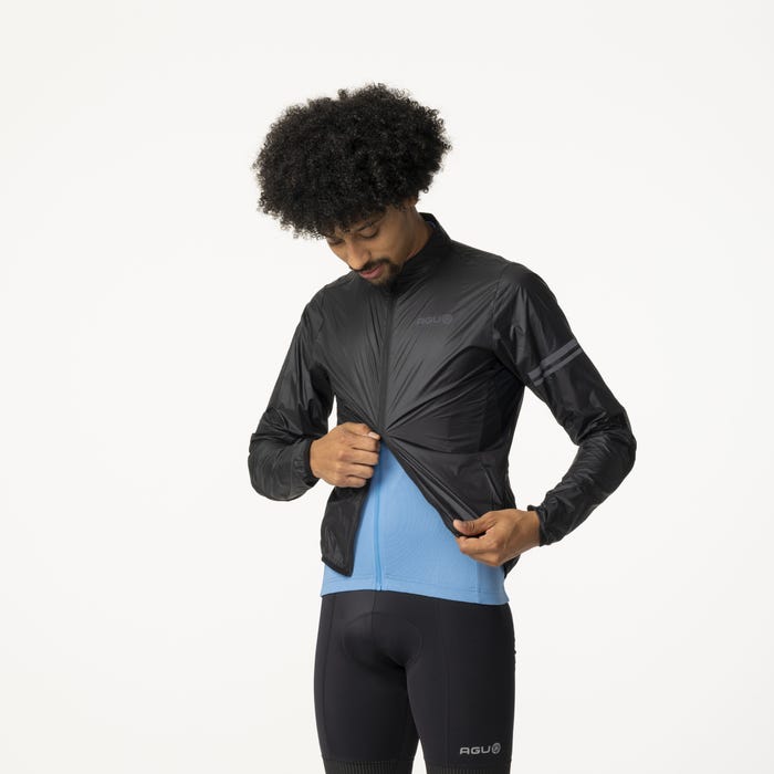 Chaqueta Cortaviento Ciclismo Unisex AGU Essential | Negro