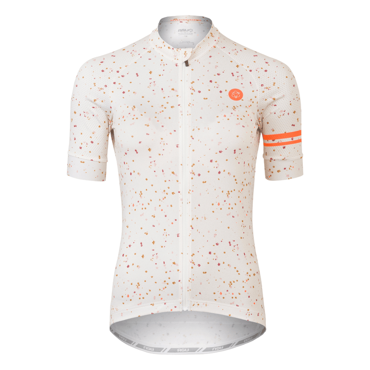 Tricota ciclismo mujer AGU Floral Cream vista frontal verano