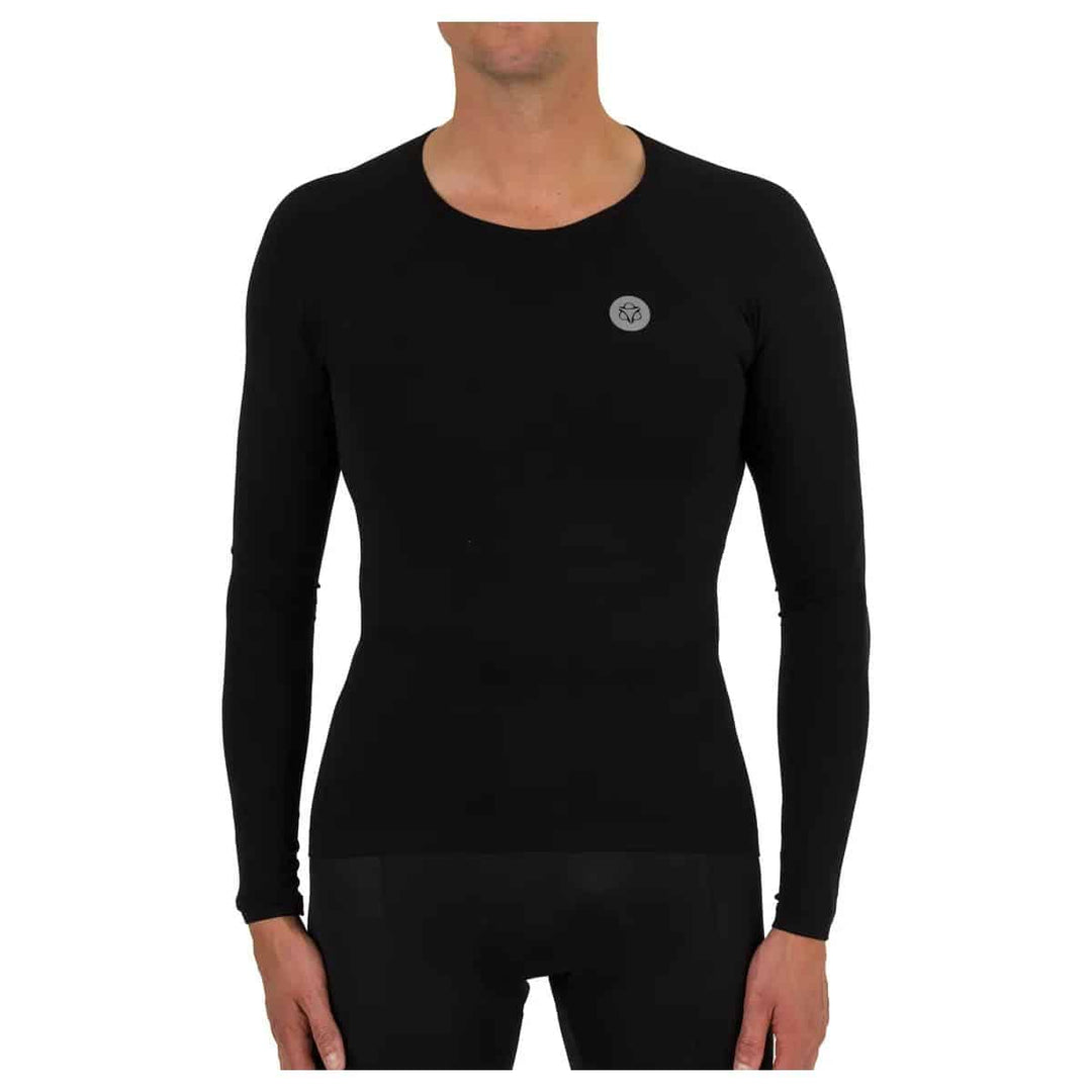 Baselayer manga larga AGU Polygiene negro vista frontal primera capa