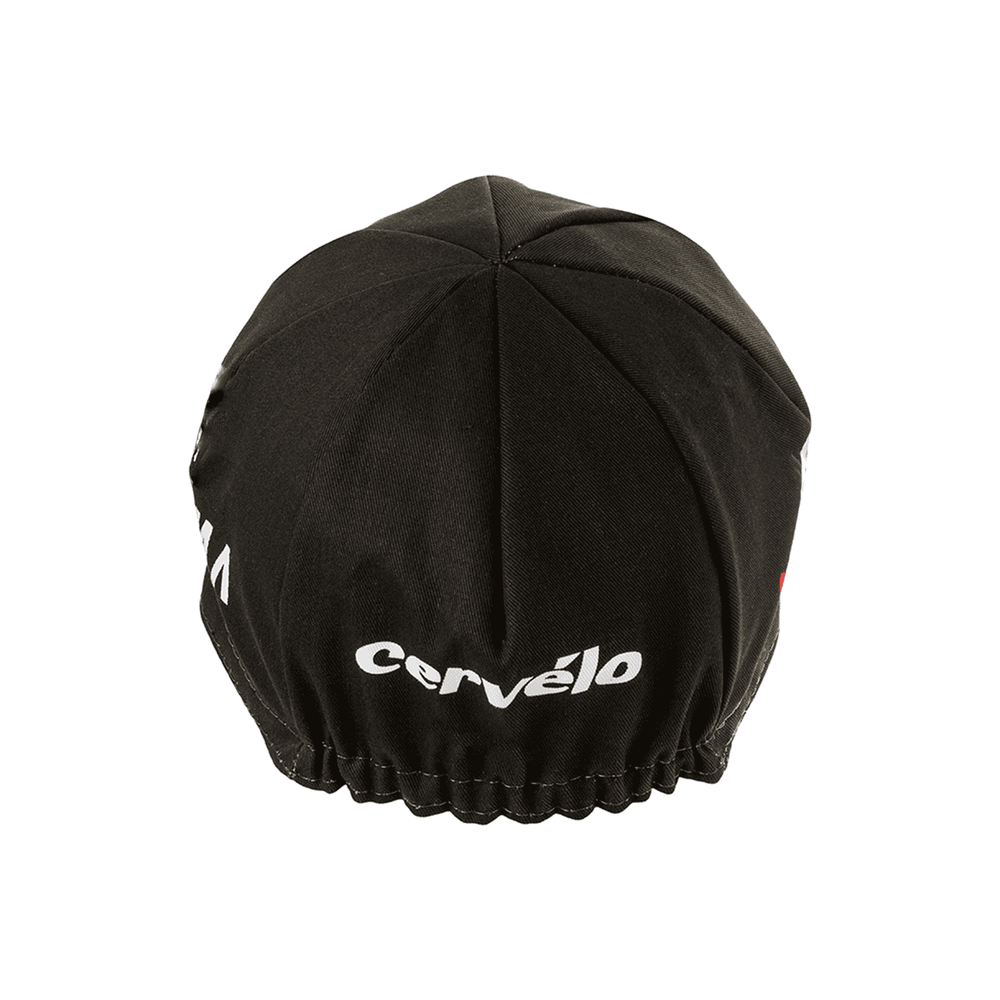 Gorra de ciclismo negra con logo de Cervélo para y cycling en invierno o verano relacionadas con República Ciclismo.