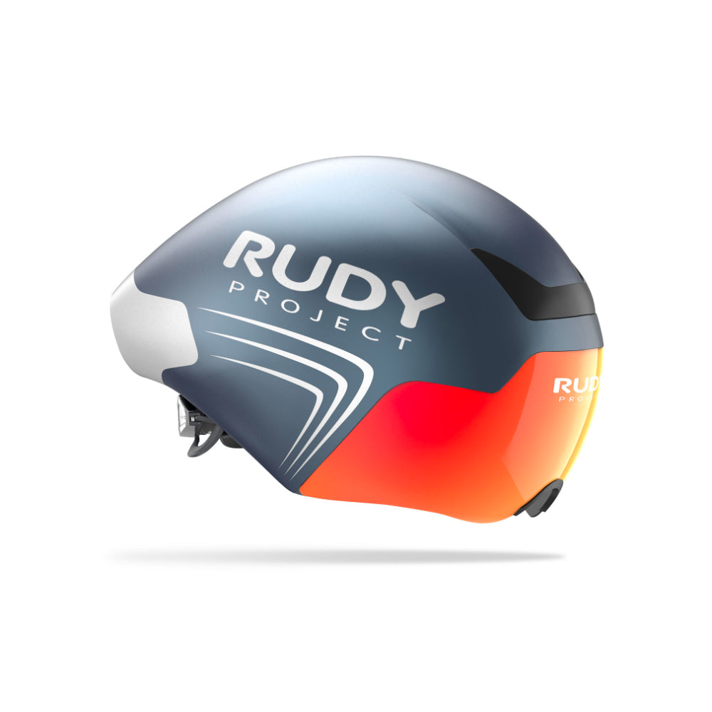 Casco aero triatlón Rudy Project The Wing Cosmic Blue vista frontal aerodinámica
