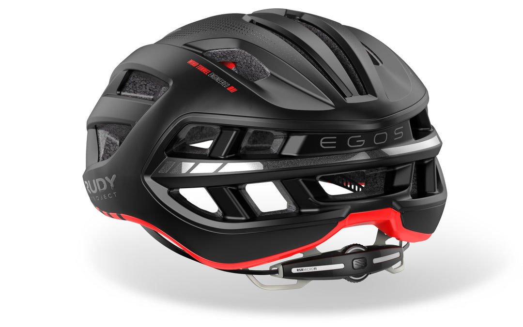 Detalle del sistema Ergo Divider del casco Rudy Project EGOS para ajuste de correas