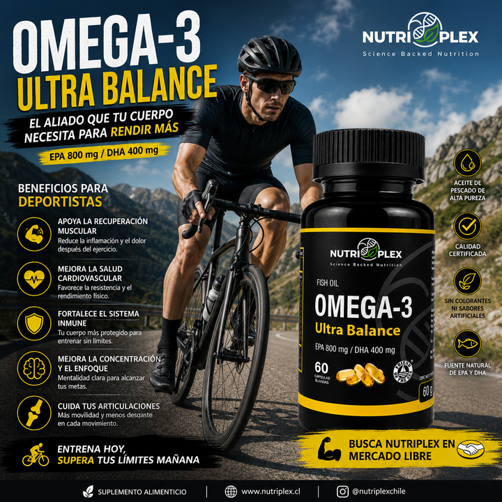 Omega‑3 Nutriplex: Alta concentración para rendimiento y salud deportiva