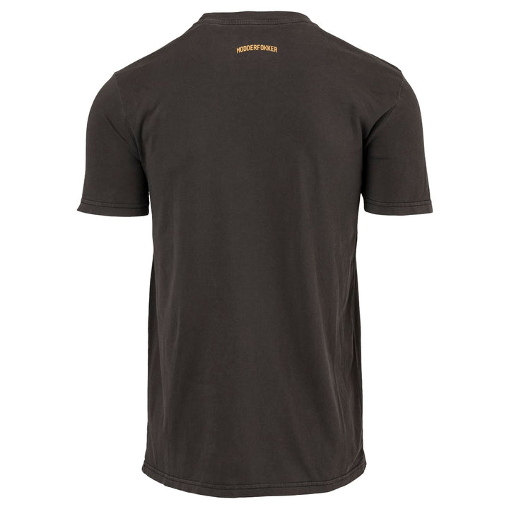 Polera AGU Modderfokker vista trasera diseño gráfico aventurero
