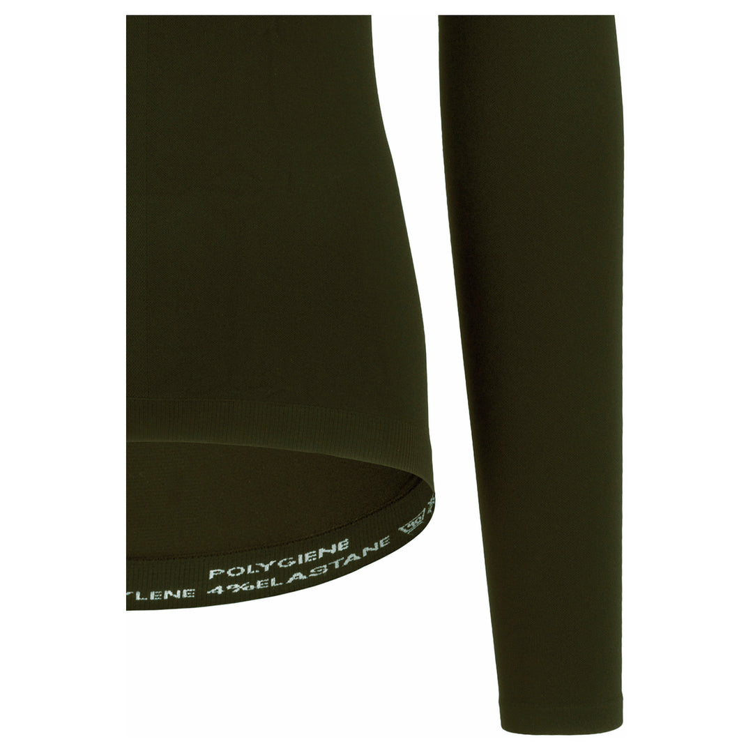 Baselayer manga larga AGU Polygiene verde detalle tejido sin olores