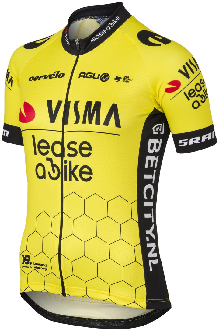Tricota AGU Team Visma Lease a Bike 2024 mujer detalle cuello y cremallera