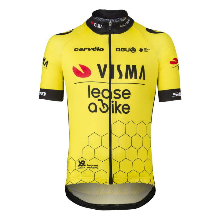 Tricota oficial ciclismo niño AGU Team Visma Lease a Bike 2024 vista frontal