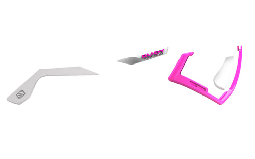 White rubber - pink bumper - White/pink fluo emblems